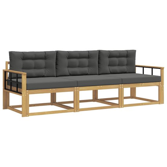 Ensemble de canapés d'extérieur 3 pc blanc et anthracite