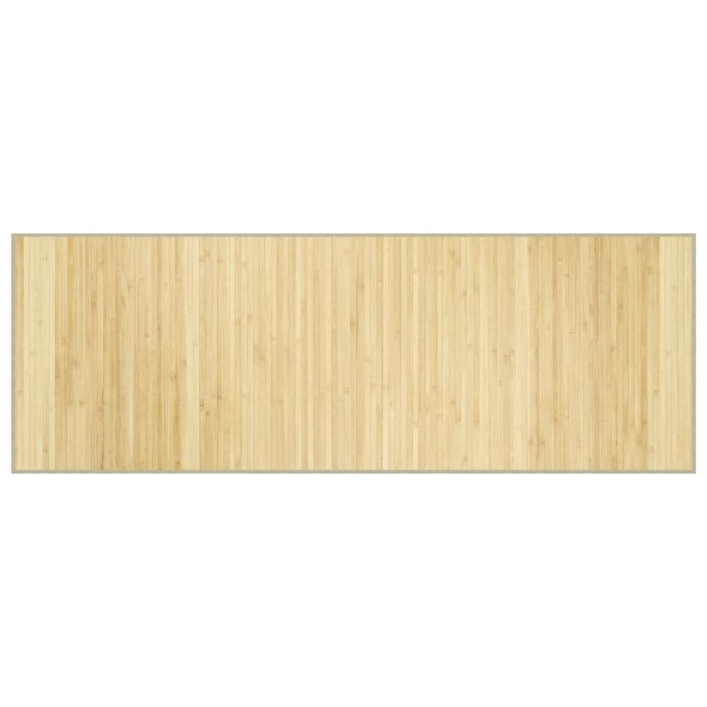 Tapis rectangulaire naturel clair 70x200 cm bambou