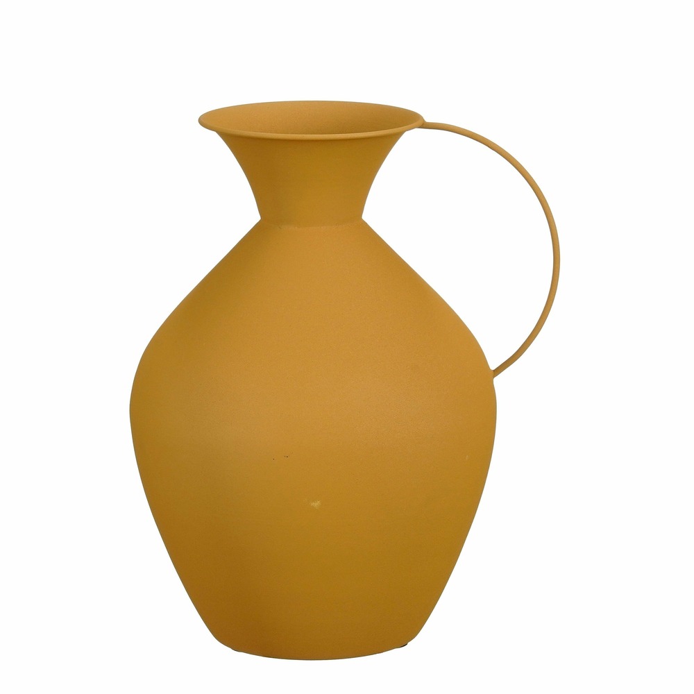 Mica decorations - vase en céramique jaune h37