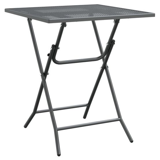 Table de jardin 60x60x72 cm maille métallique anthracite