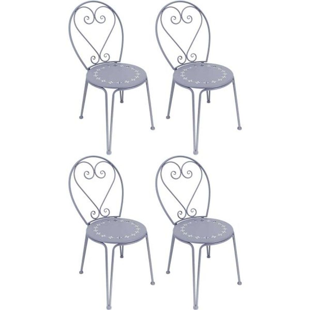 Chaise détente en fer belle époque lot de 4
