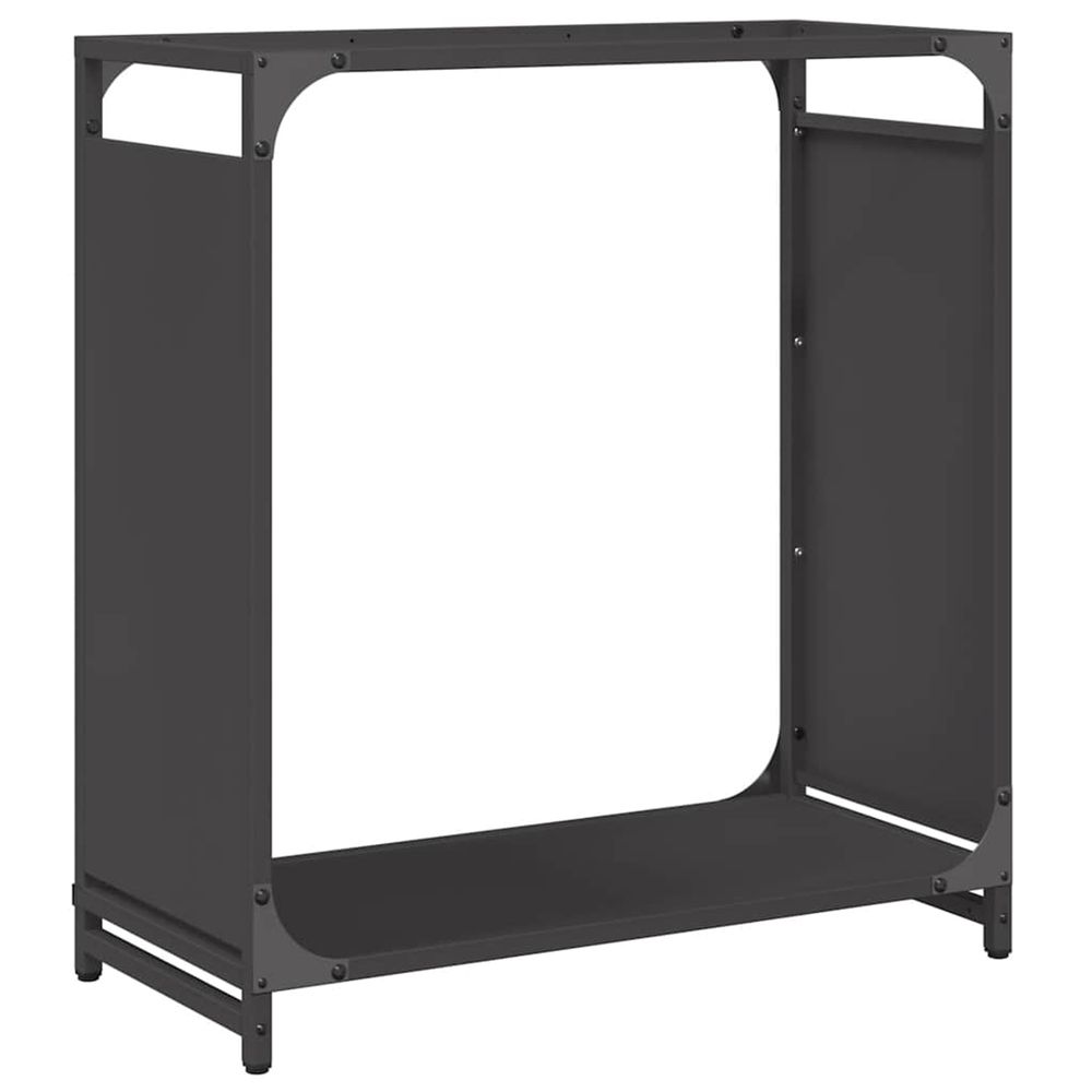 Portant de bois chauffage noir 60x28x65 cm