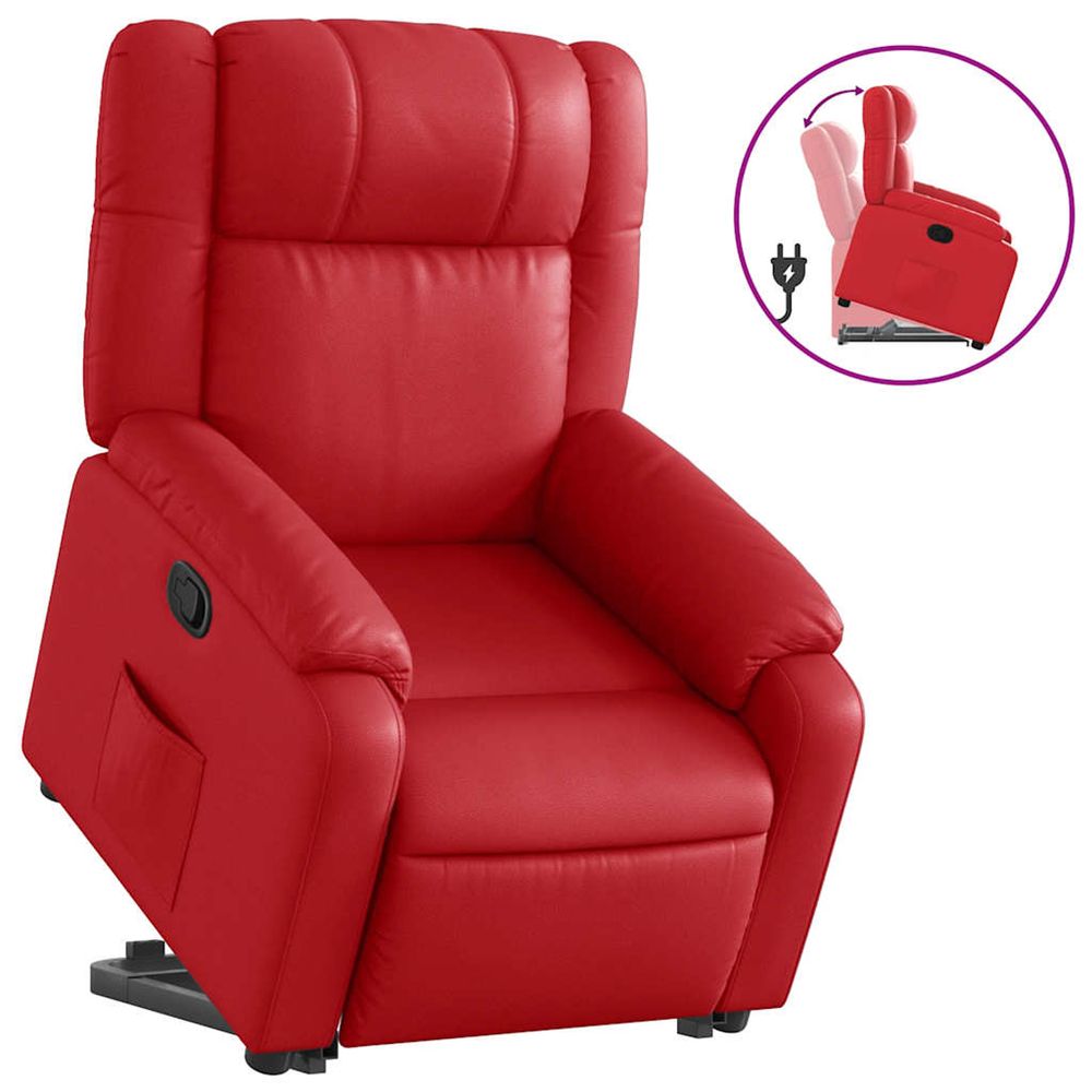 Fauteuil inclinable rouge similicuir