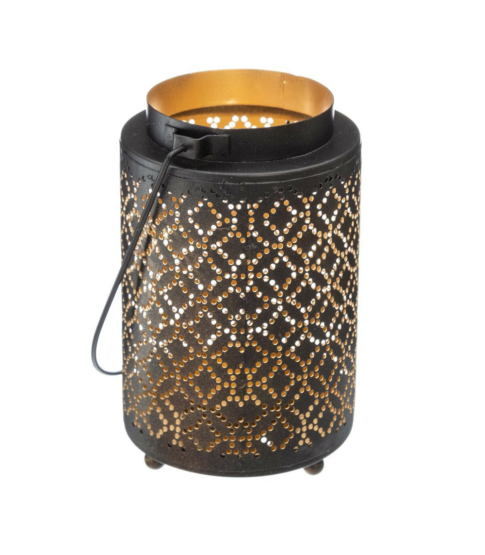 Lanterne design en métal h 13.5 cm