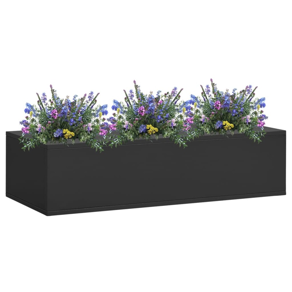 Boîte à fleurs de bureau anthracite 90x40x23 cm acier