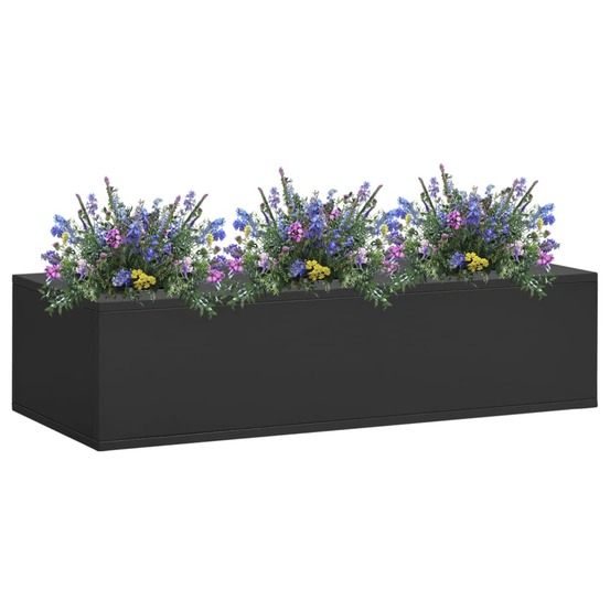 Boîte à fleurs de bureau anthracite 90x40x23 cm acier