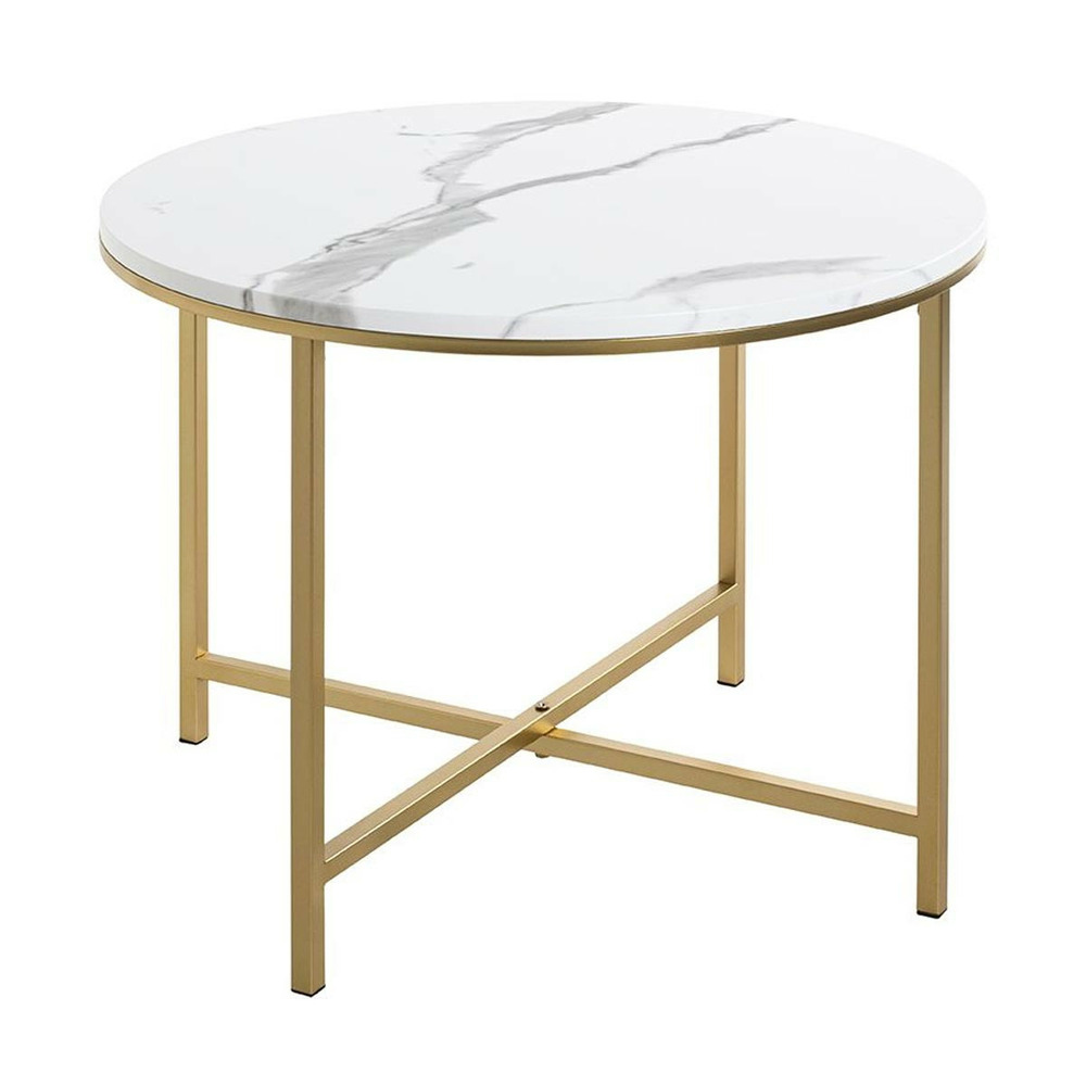 Table basse ronde effet marbre 