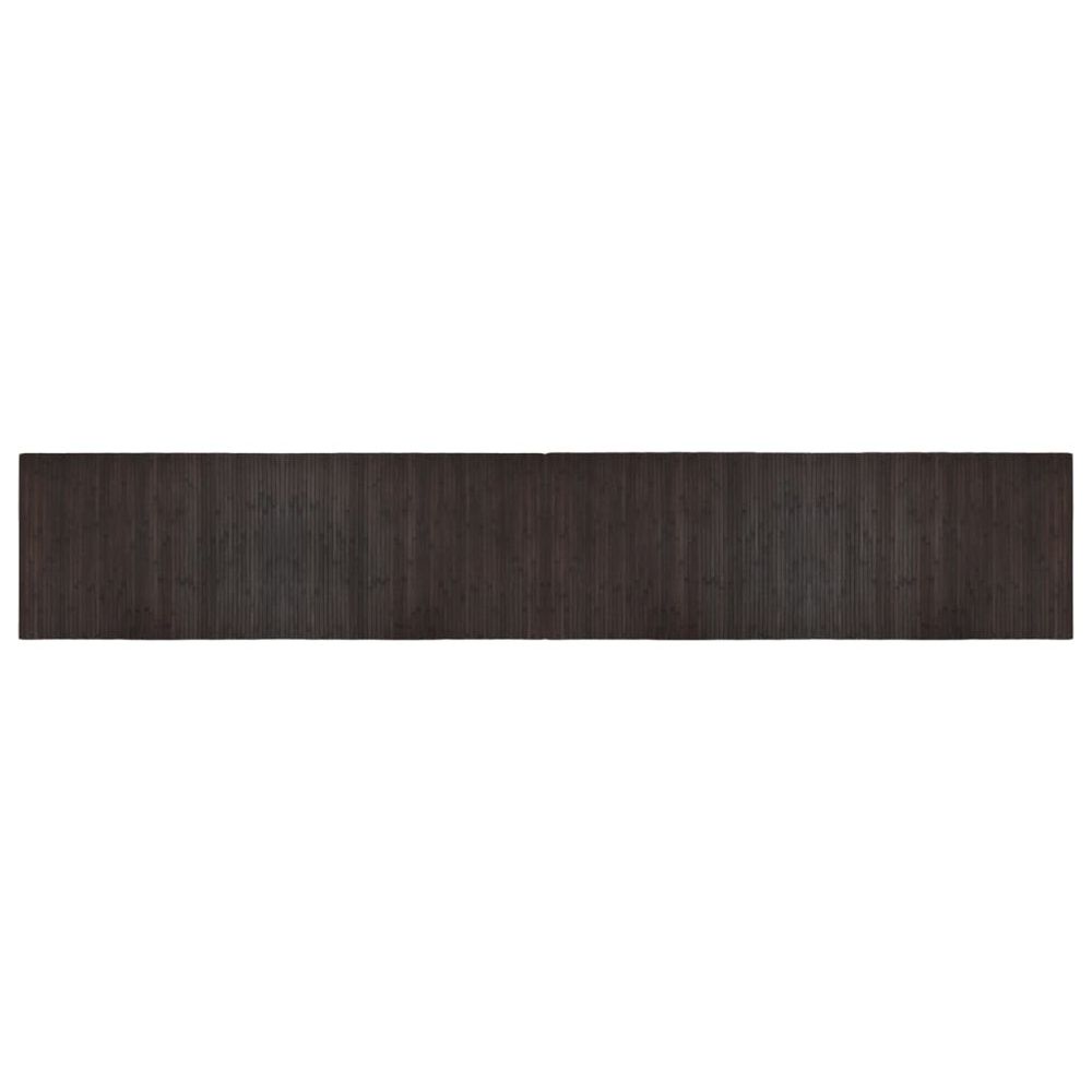 Tapis rectangulaire marron foncé 70x400 cm bambou