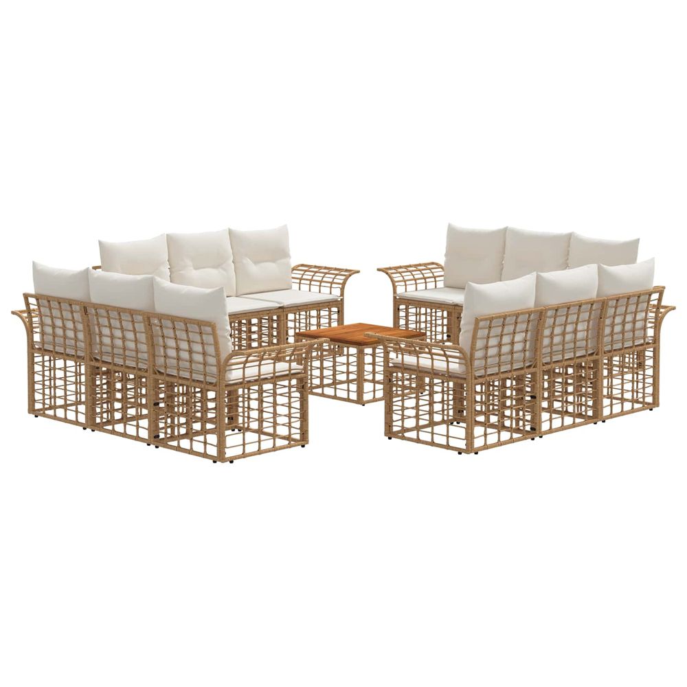 Ensemble de canapés d'extérieur 13 pc blanc naturel et crème
