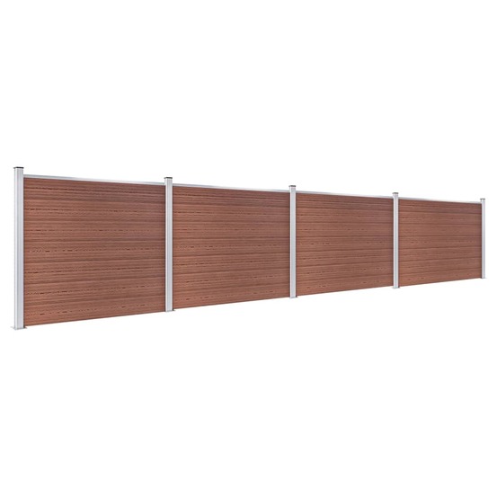 Ensemble de panneau de clôture wpc 699x146 cm marron