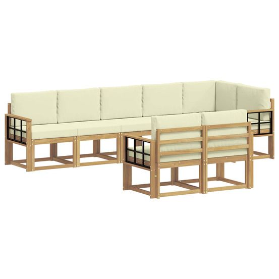 Ensemble de canapés d'extérieur 8 pc blanc et crème polyester