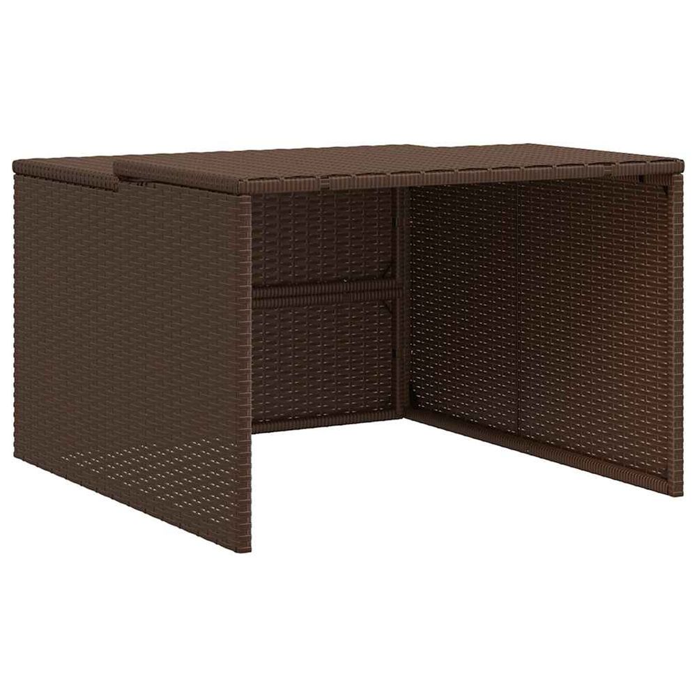 Garage pour robot tondeuse marron 86x90x52/57 cm résine tressée