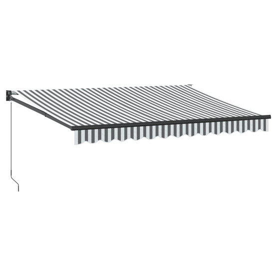 Auvent rétractable anthracite et blanc 3,5x2,5m tissu/aluminium