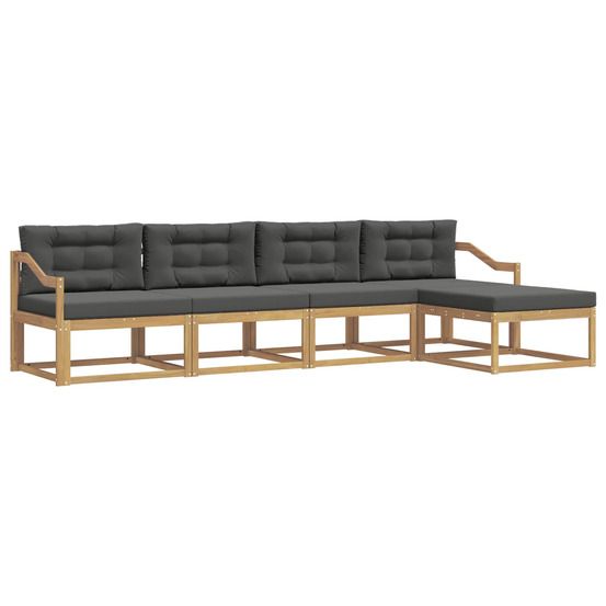 Ensemble de canapés d'extérieur 4 pc blanc et anthracite