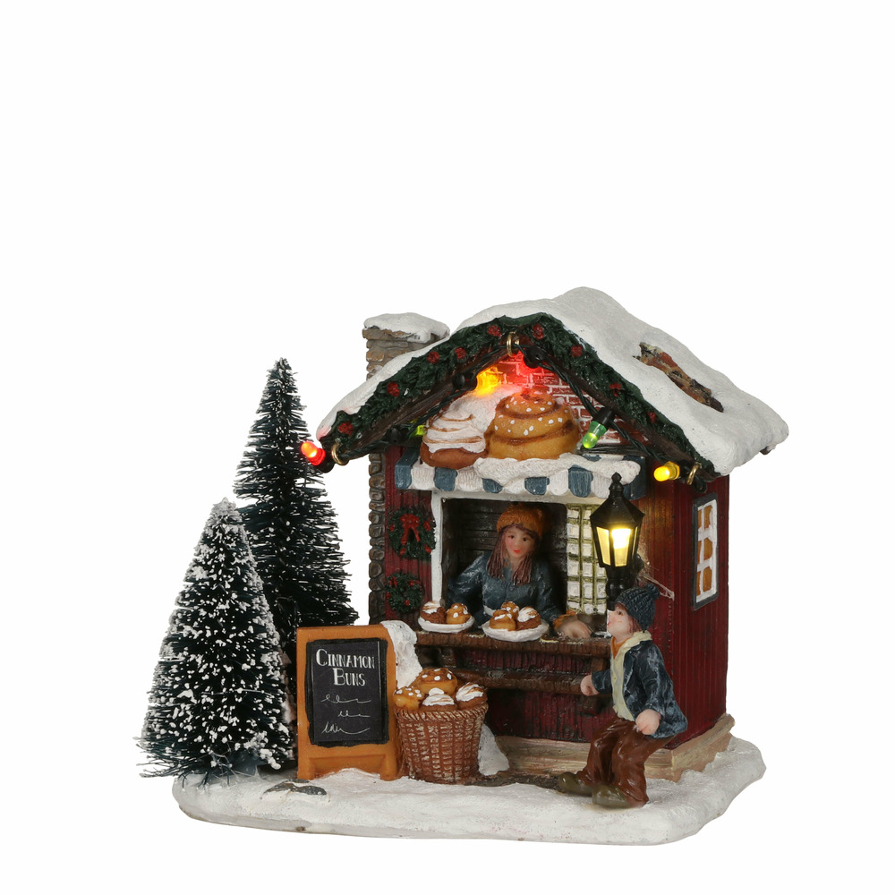 Luville collectables village de noel miniature etal de brioches a la cannelle h11 Truffaut