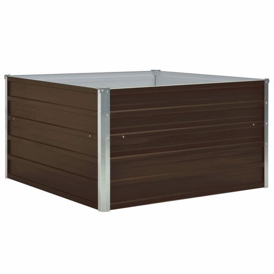 Jardinière 100 x 100 x 45 cm acier galvanisé marron
