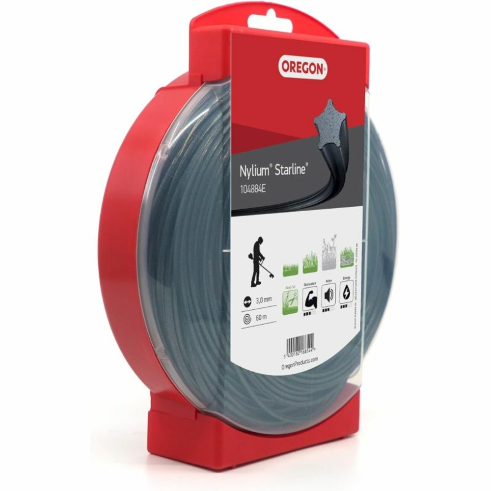 Fil débroussailleuse etoile nylium starline noir ø3.0mm/60m oregon 104884e