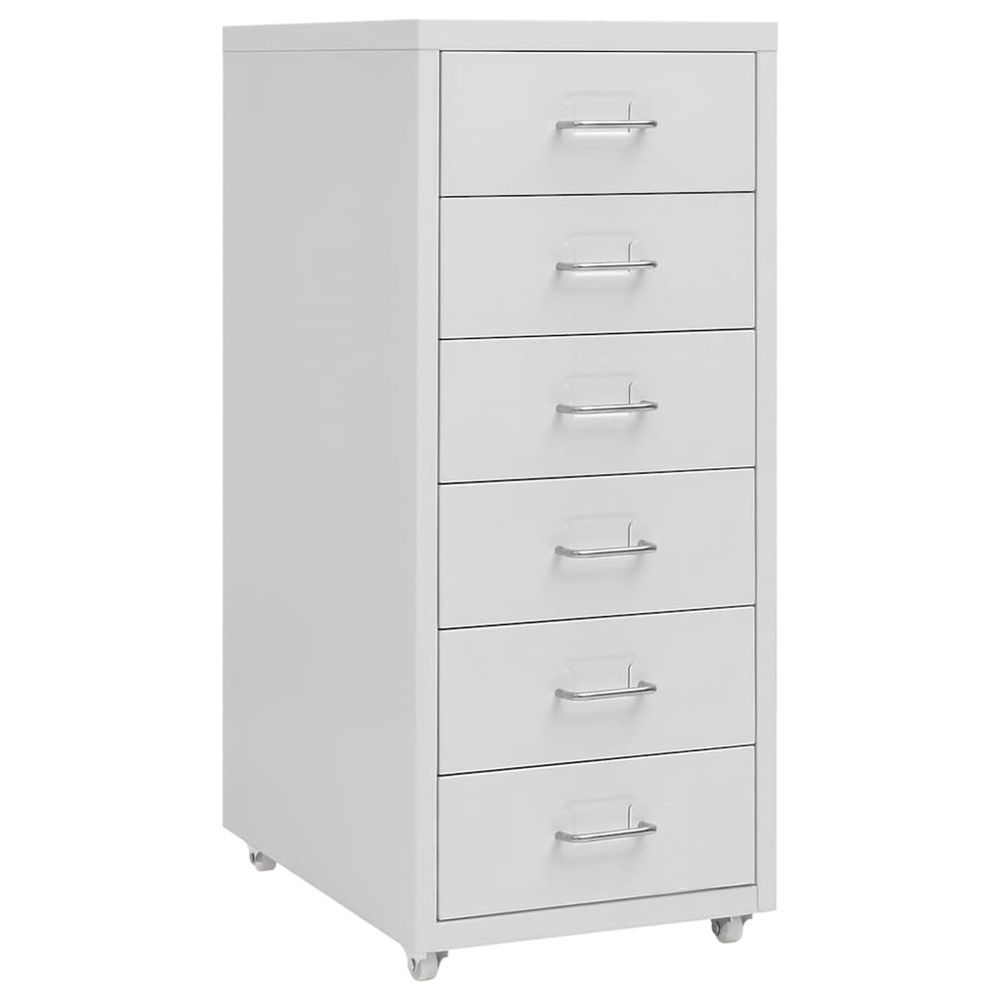 Classeur mobile gris 28x41x69 cm métal