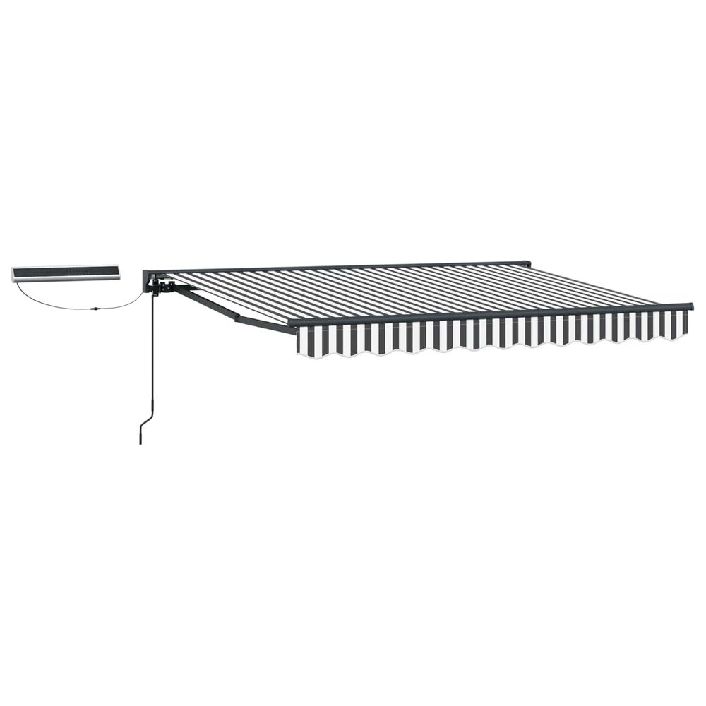 Auvent rétractable électrique anthracite et blanc 3,5 x 2 m