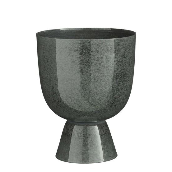 Mica decorations james cache-pot sur pied - h28 x ø22 cm - métal - gris