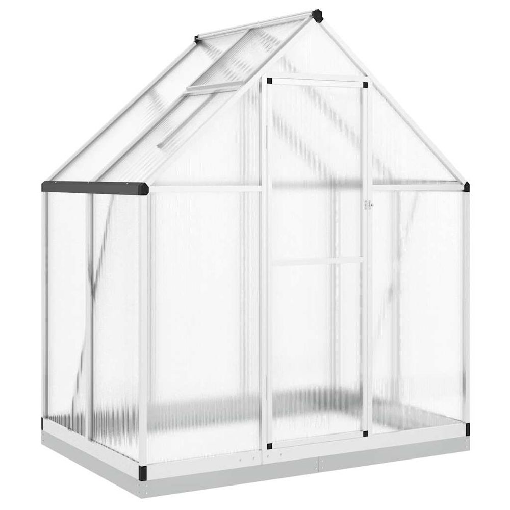 Serre avec cadre de base argenté 169x114x202 cm aluminium
