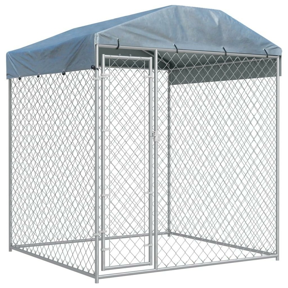 Chenil extérieur cage enclos parc animaux chien d'extérieur avec toit pour chiens 225 cm