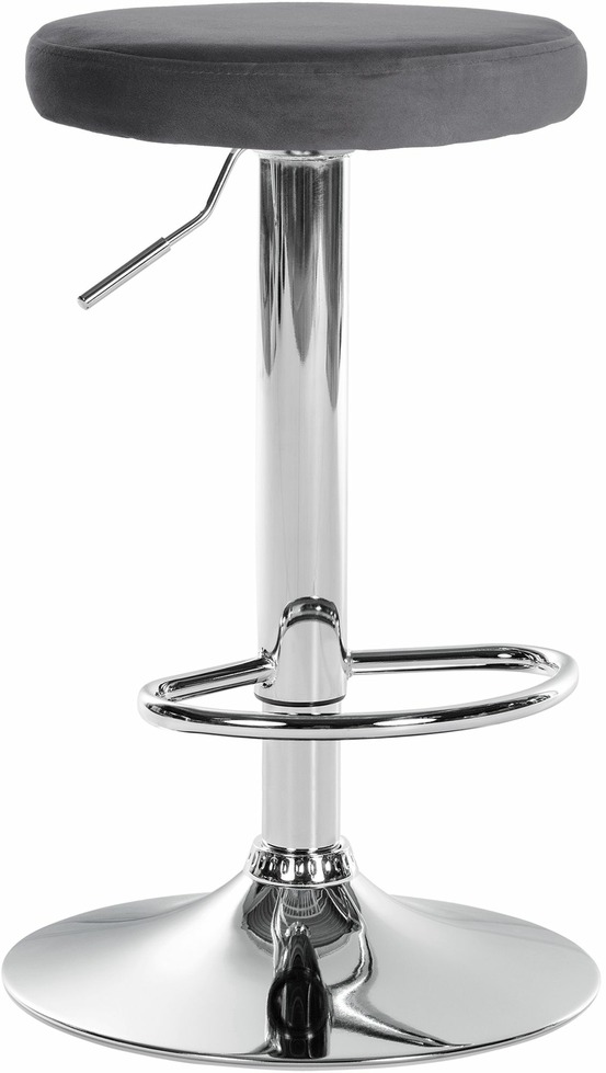 Tabouret de bar ponte velours chrome