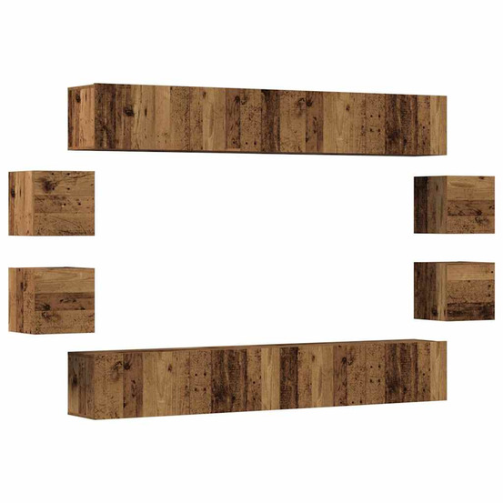 Ensemble de meuble tv mural 8 pcs vieux bois bois d'ingénierie