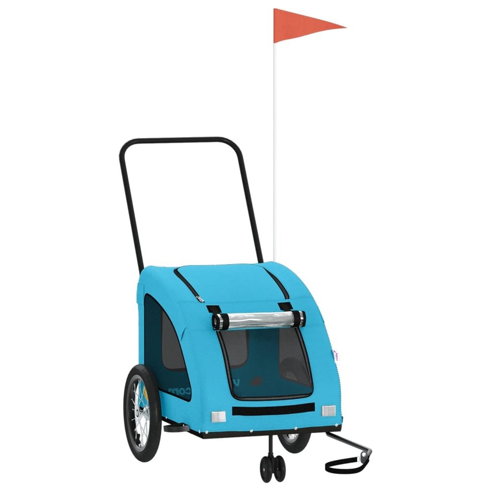 Remorque de vélo pour animaux de compagnie bleu