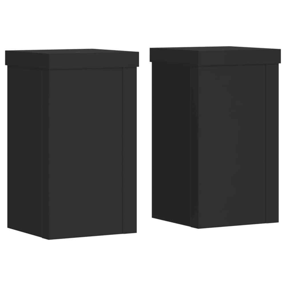 Supports pour plantes 2 pcs noir 10x10x18 cm bois d'ingénierie