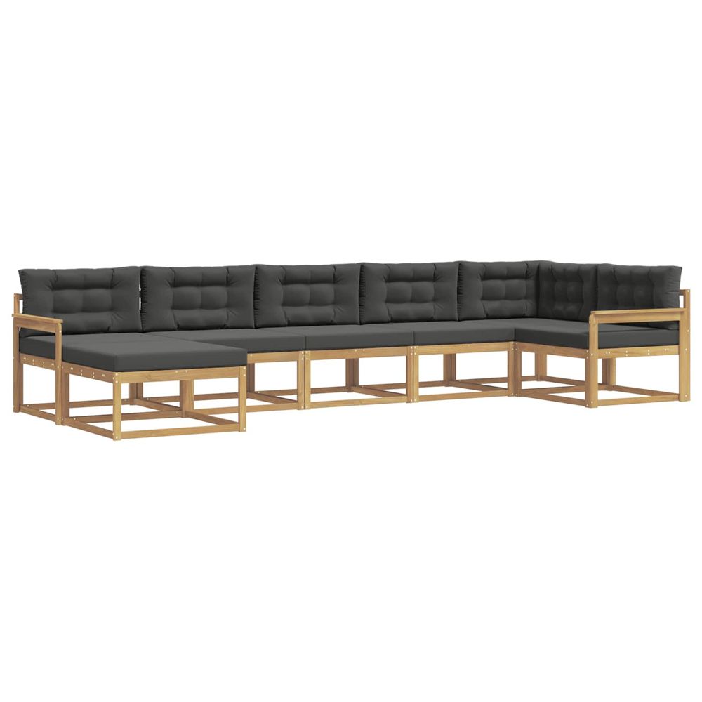 Ensemble de canapés d'extérieur 7 pc blanc et anthracite