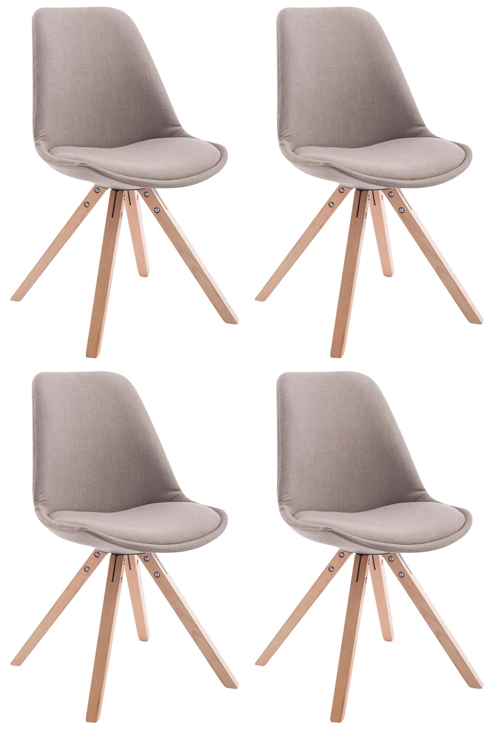 Lot de 4 chaises visiteur toulouse tissu square natura