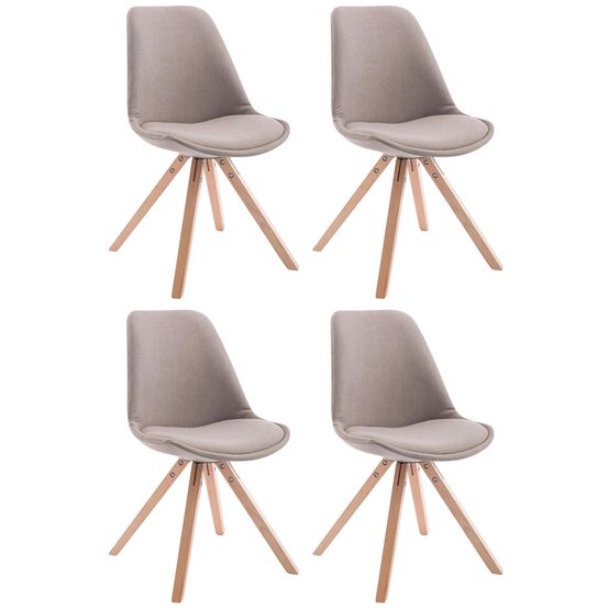 Lot de 4 chaises visiteur toulouse tissu square natura