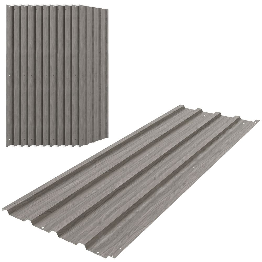 Panneaux de toiture acier galvanisé bardage extérieur abris garages 129x45cm gris clair - comfortxl outdoor living