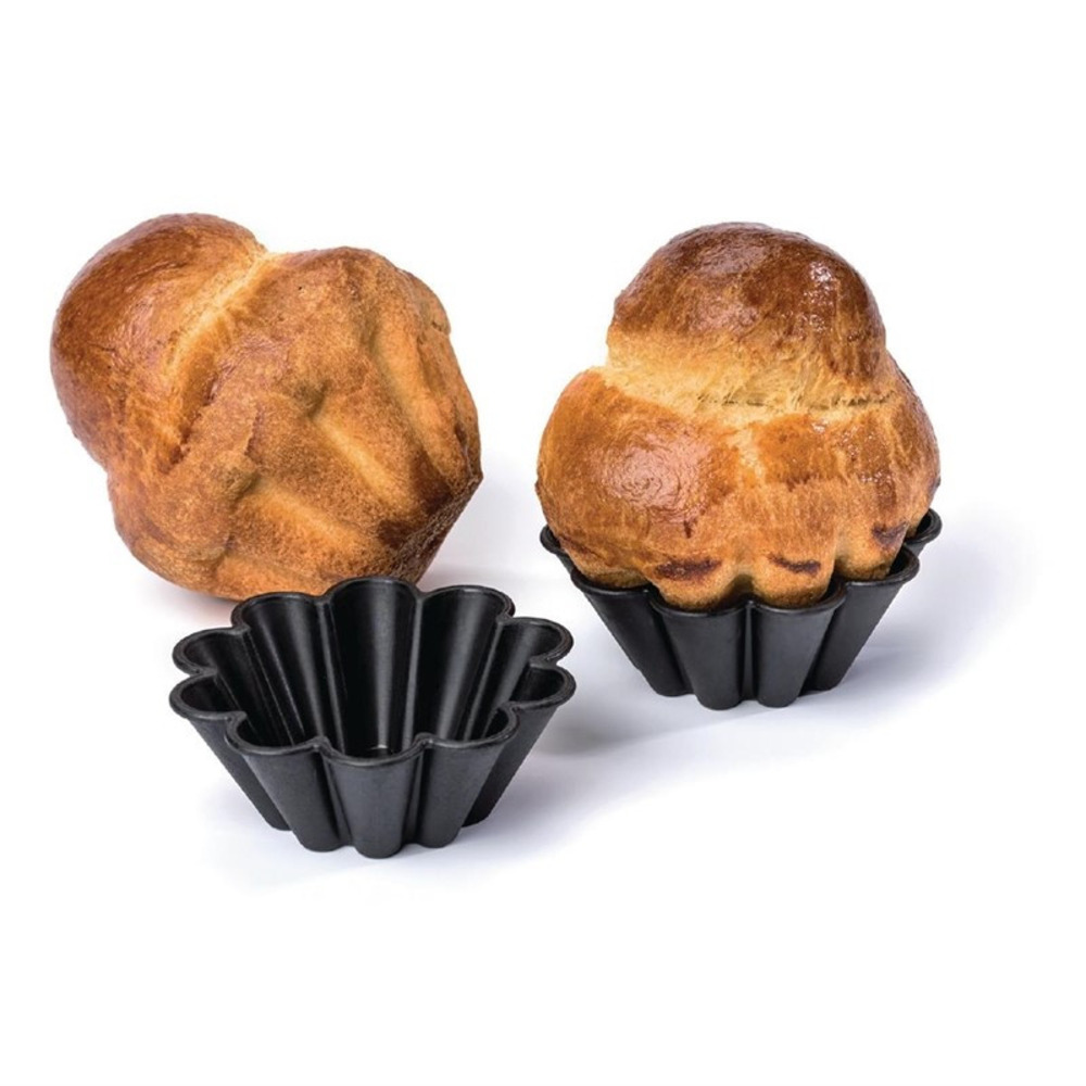 Moules à mini brioche anti-adhésifs 75mm lot de 12 matfer