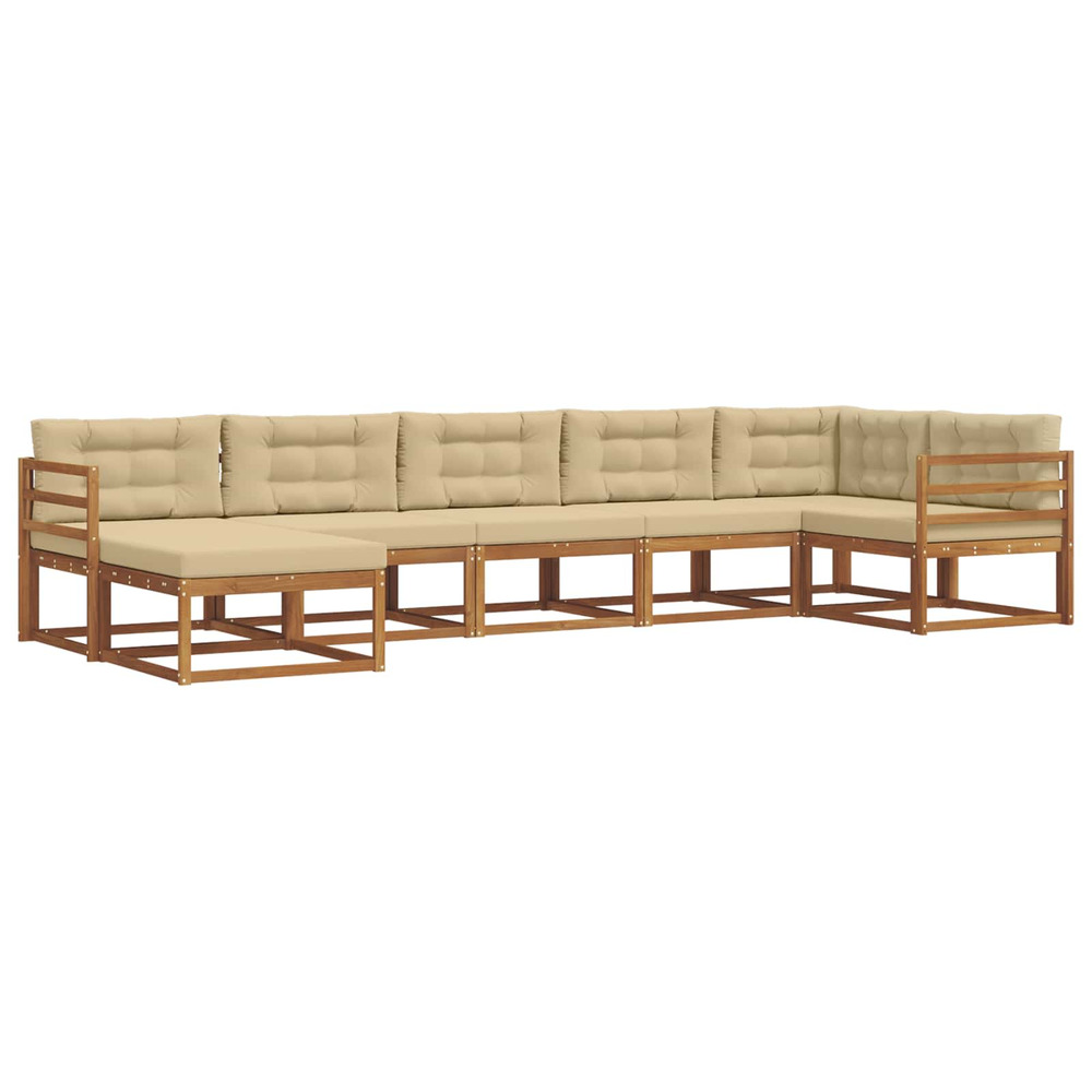 Ensemble de canapés d'extérieur 7 pcs naturel et beige