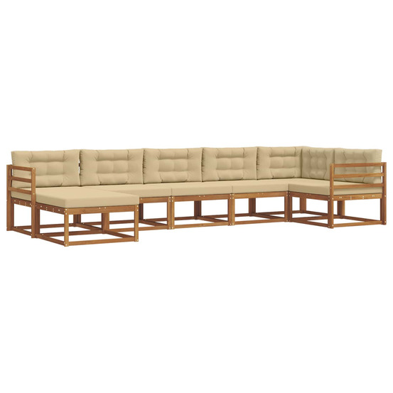 Ensemble de canapés d'extérieur 7 pcs naturel et beige