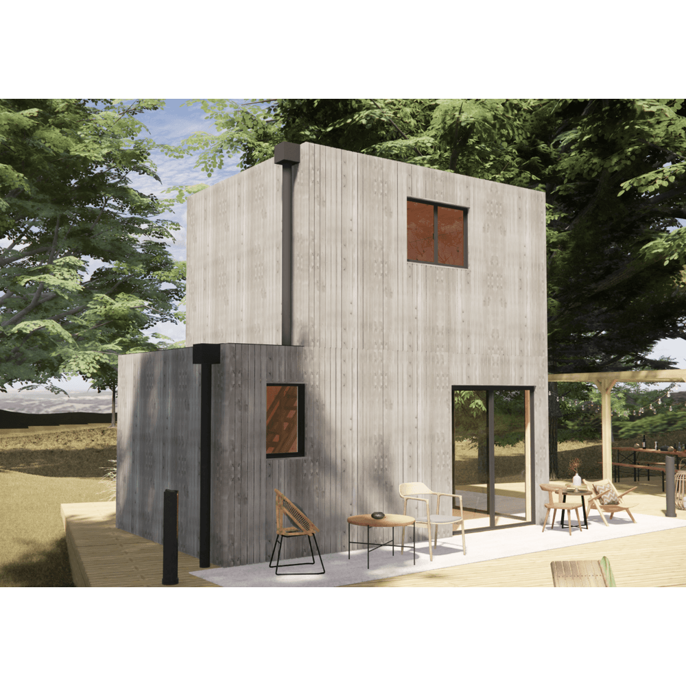 Studio de jardin 4 saisons en bois 5,5x3,5x2,7 m / isolation re2020, plancher isolé, mezzanine, terrasse / menuiseries alu k-line