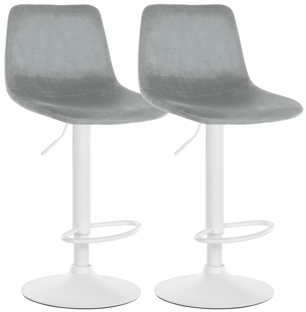 Lot de 2 tabourets de bar divo velours blanc