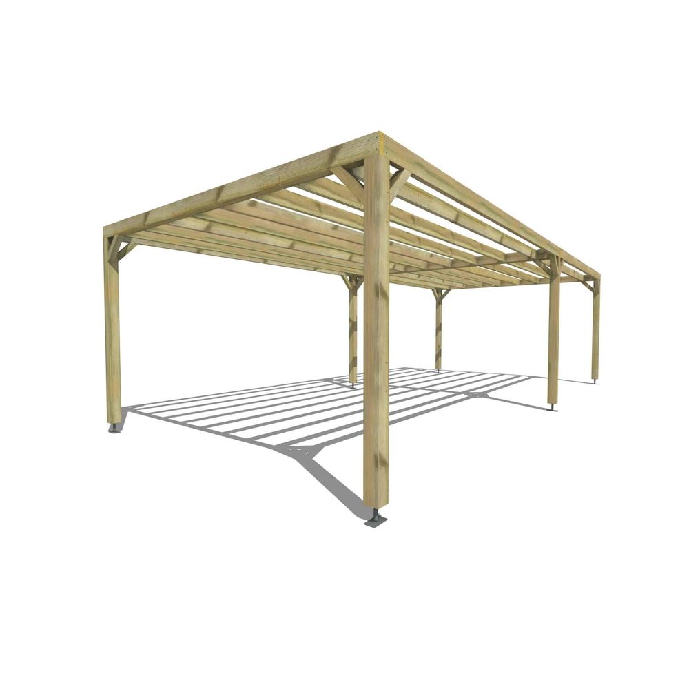 Pergola bois • 9m x 4m • indépendante • sens largeur • voilage semi-transparent inclus • livraison comprise
