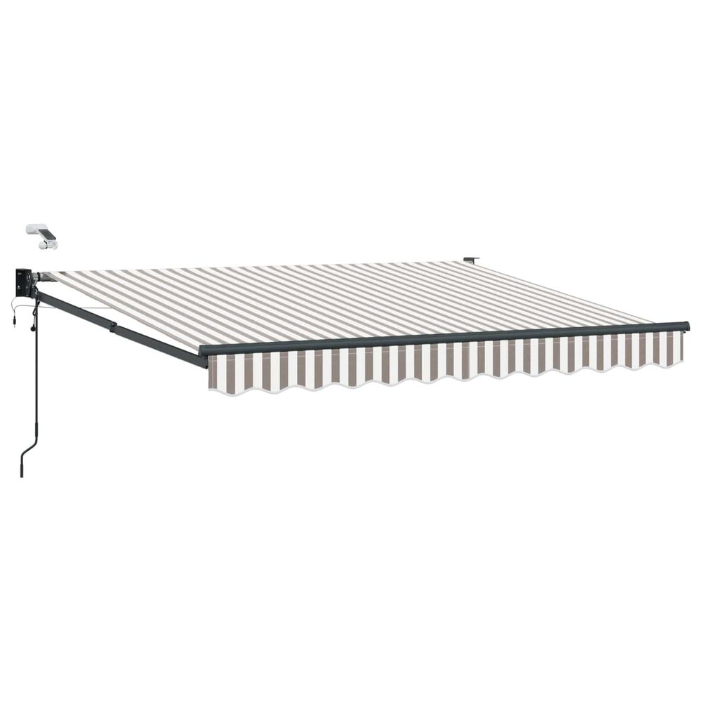 Auvent rétractable électrique gris clair et blanc