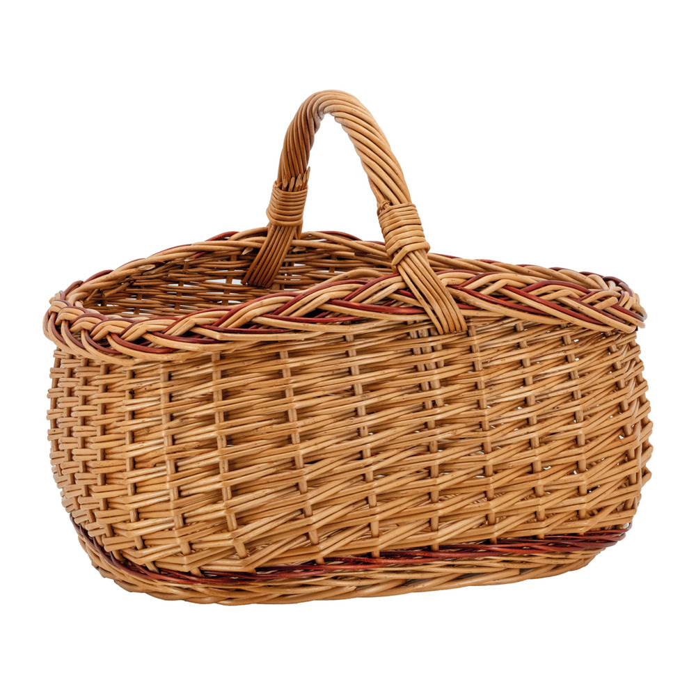 Panier en osier buff et marron