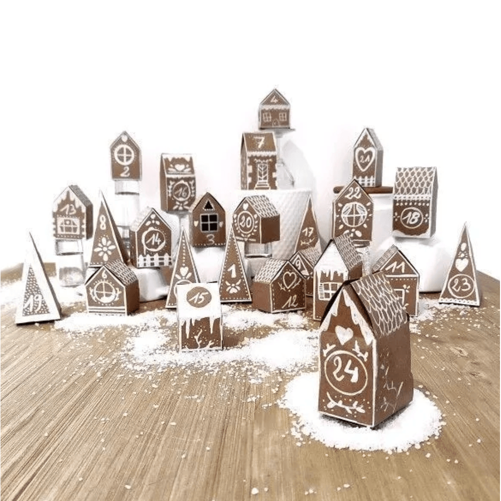 Kit calendrier de l'avent - village en kraft