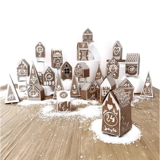 Kit calendrier de l'avent - village en kraft