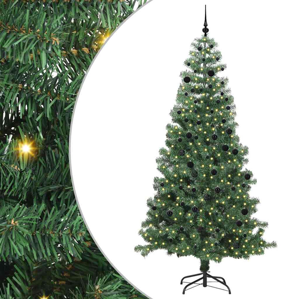 Sapin de noël avec 300 led avec support vert 240 cm pvc