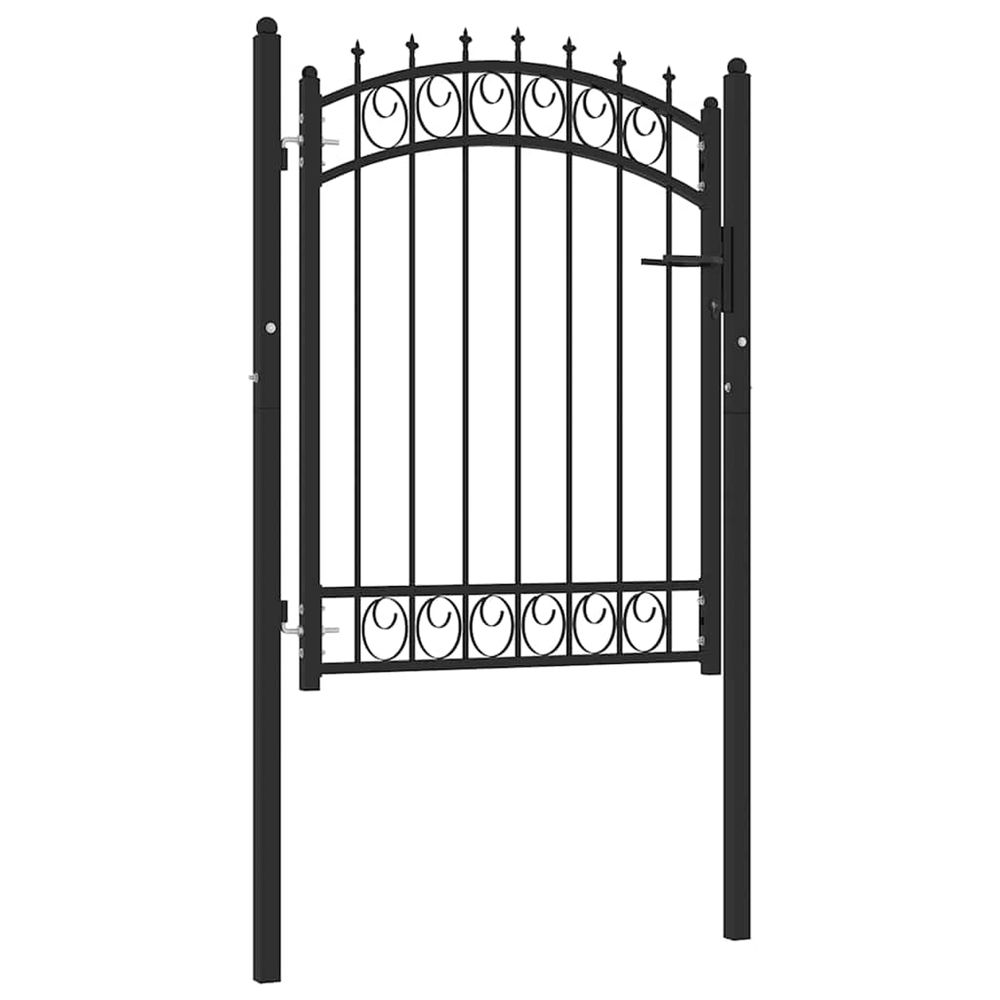 Portail de clôture emmen avec pointes en acier 103 x 109,5 cm noir
