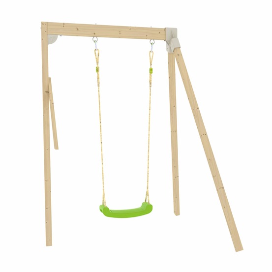 Bras de portique en bois 1 balançoire verte pour maisonnette modulable en bois FSC®