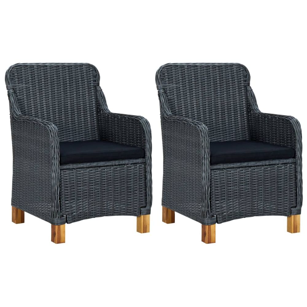 Chaises de jardin avec coussins 2 pcs