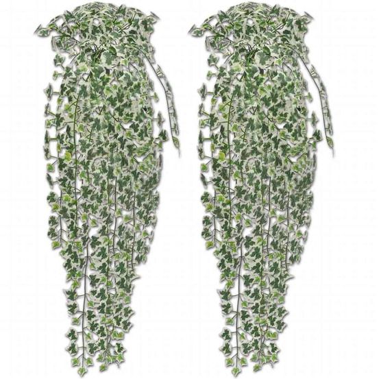 2 pcs Lierre artificiel Vert panaché 90 cm