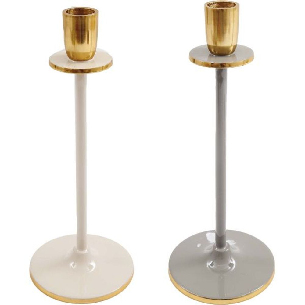 Bougeoir en aluminium 20 cm tonal irina (lot de 2)